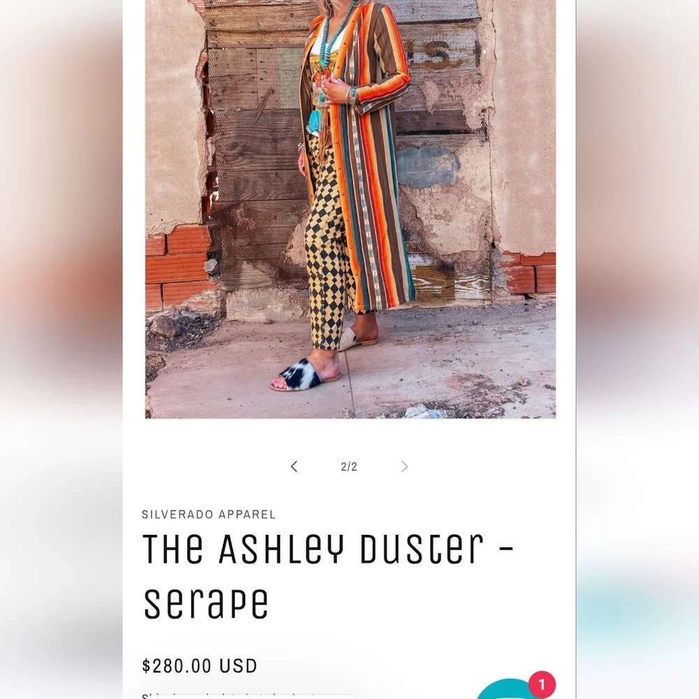 SILVERADO ,THE ASHLEY DUSTER SERAPE Jeans Vibrant Multicolor Jacket,SZ XS. - Picture 9 of 9